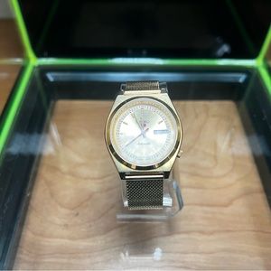 VINTAGE SEIKO 5 6309 GOLDEN MENS AUTOMATIC JAPAN WORKING WRIST WATCH 37.5MM.